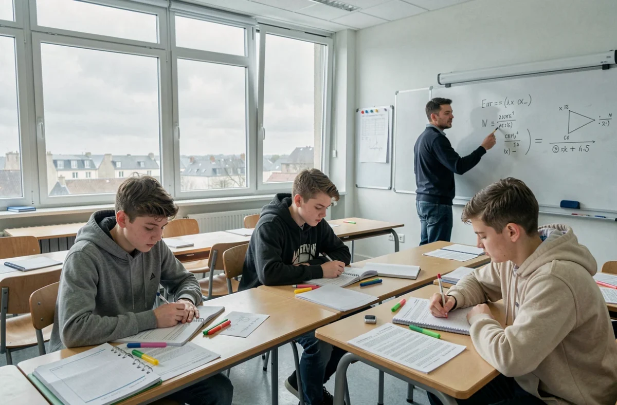 Stage intensif de remise à niveau organisé par Cours Legendre avec des lycéens en salle de classe