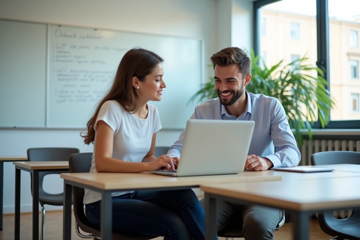 Professeur montrant l