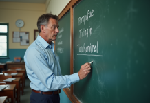 Comprendre le behaviorisme : tout ce que vous devez savoir Professeur d age moyen écrivant sur un tableau vert en classe