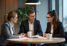 Pertinence 5C communication : pour comprendre l’essentiel des stratégies Groupe de professionnels en réunion dans un bureau moderne