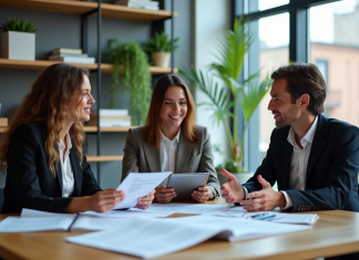 Stratégie de communication efficace : comment la mettre en place ? Groupe de professionnels en réunion dans un bureau moderne