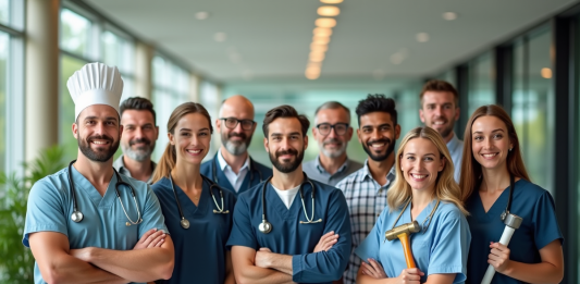 Opter pour un métier en H : témoignages de professionnels Groupe de professionnels dans un bureau moderne et lumineux