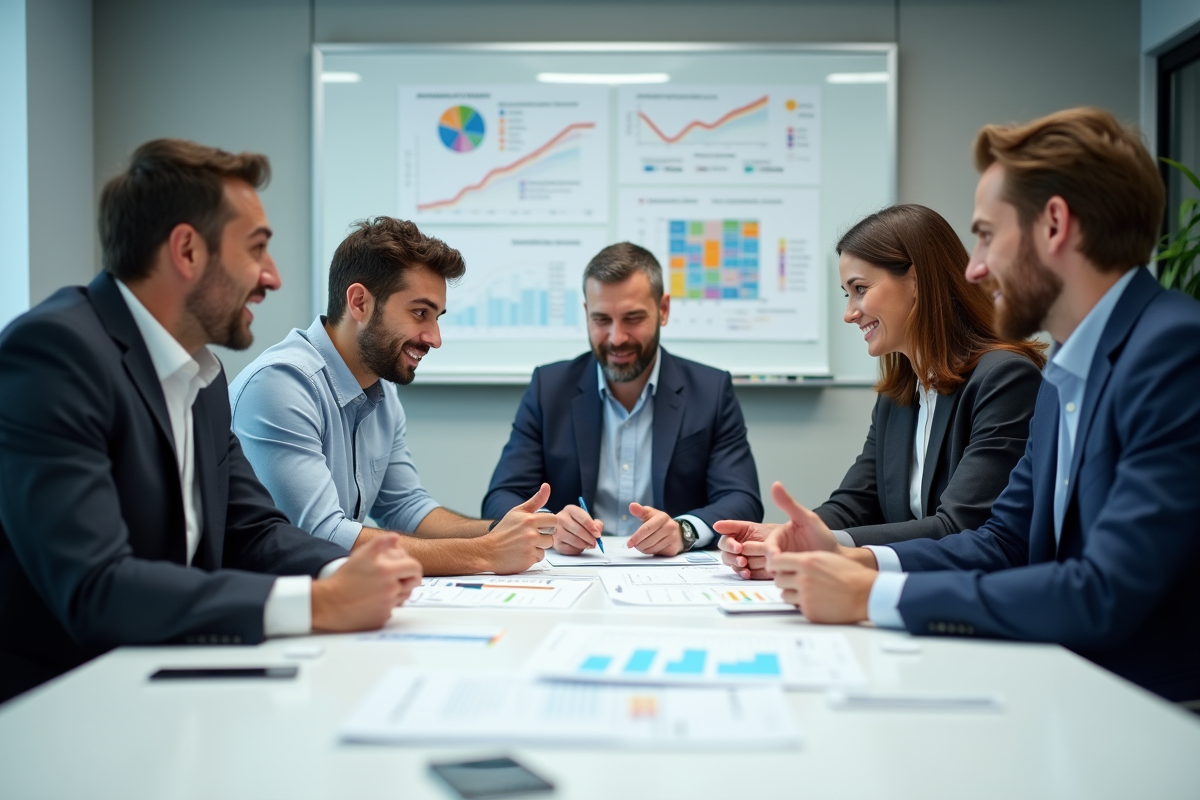 Groupe diversifié en discussion lors d
