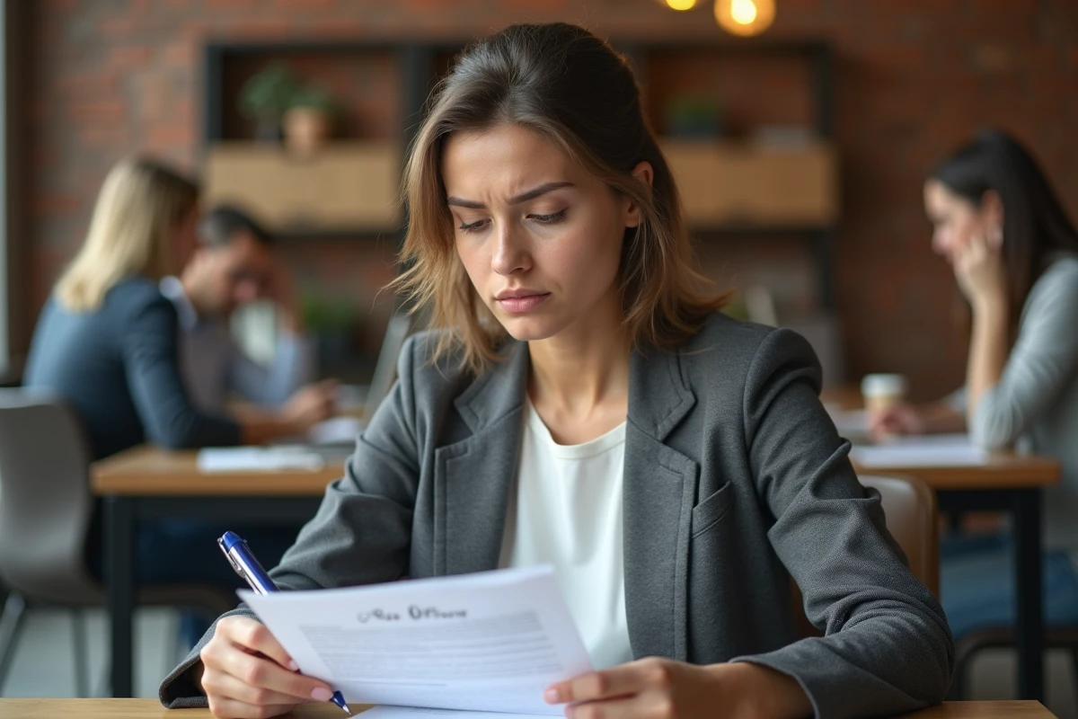 Jeune femme en alternance hésitante face à une offre de master 2 avec un salaire trop bas