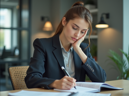 Gestion du temps : maîtrisez les 3 principes essentiels pour optimiser votre productivité ! Jeune femme en bureau organisant ses tâches